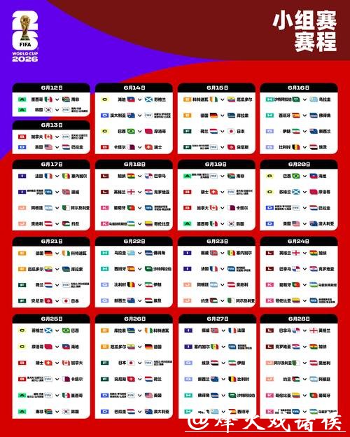 2026世界杯直播：赛程时间安排一览